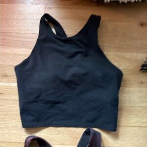 Black Sleeveless Crop Top